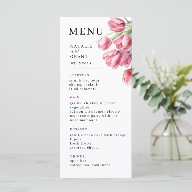 Menu Mariage Tulip de printemps (Debout devant)