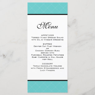 Menu Mariage Turquoise Tiffany