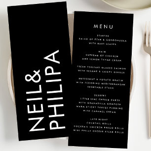 Menu Mariage Ultra Modern Simple Big Bold Names