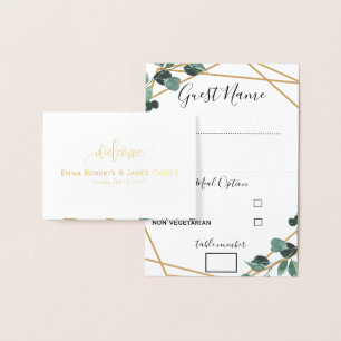 Menu Mariage verdoyant Choix Cartes de Place