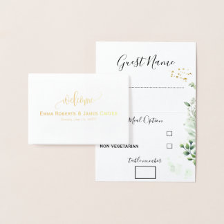 Menu Mariage verdoyant Choix Cartes de Place