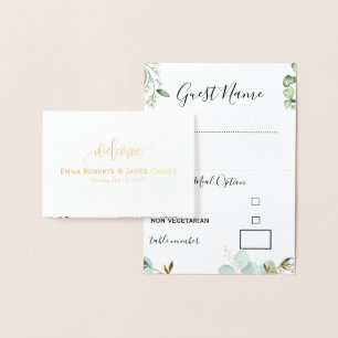 Menu Mariage verdoyant Choix Cartes de Place