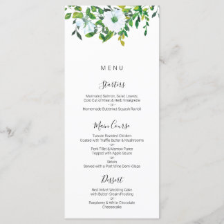 Menu Mariage verdoyant, Woodland