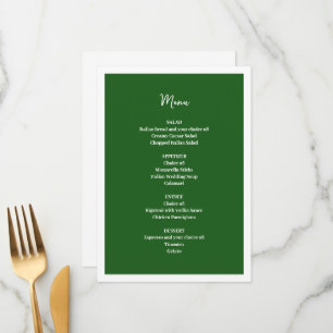 Menu Mariage vert