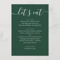Mariage Vert sombre de la forêt | Dîner écriture m