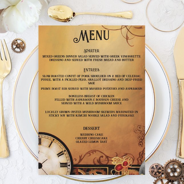 Menu Mariage vicotiran Steampunk (Créateur téléchargé)