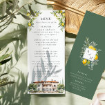 Menu Mariage Villa italien<br><div class="desc">Ce design présente une magnifique villa italienne ornée de citrons,  d'olives et de fleurs blanches.</div>