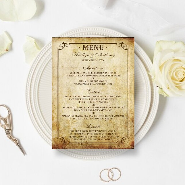 Menu Mariage Vintage (Créateur téléchargé)