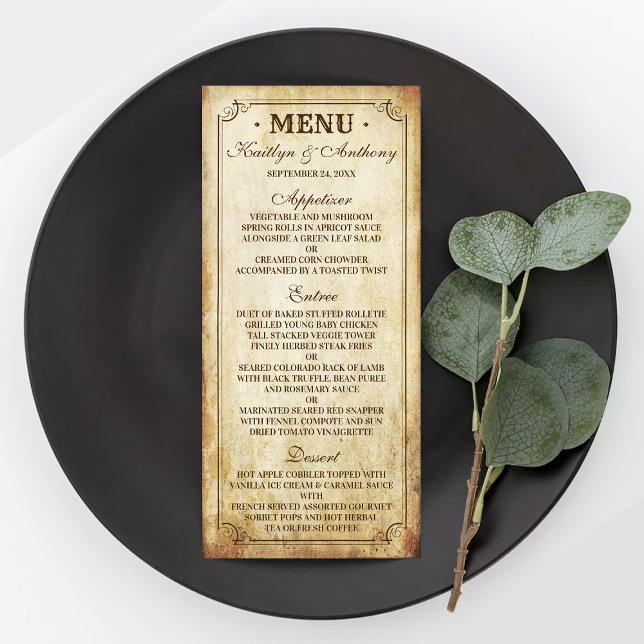 Menu Mariage Vintage (Créateur téléchargé)