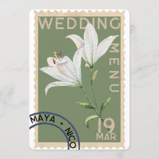 Menu Mariage vintage