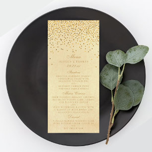 Menu Mariage vintage Glam Gold Confetti