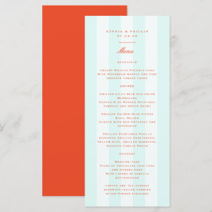 Menu Mariage vintage Retro Preppy Stripes