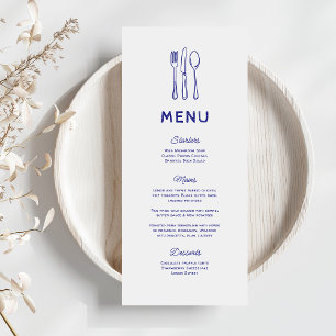 Menu Mariage Whimsical Doodle Cutlery