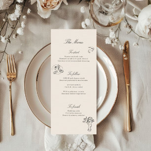 Menu Mariage Whimsical Illustrated