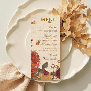 Menu Marigold Bordure Rustique Boho Automne Mariage Flo