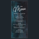 Menu Marine bleu et Turquoise Aquarelle & Mariage blanc<br><div class="desc">Marine Blue and Turquoise Watercolor & White Mariage Menu avec Calligraphie Parfait pour les mariages d'automne ou d'hiver Cartes de menu Avec la police de caractères tendance Lettré à la main! ~ Regardez ma boutique pour voir toute la collection de mariages avec ce design!</div>