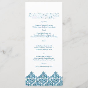 Menu Marocain Blue Mariage damassé