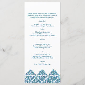 Menu Marocain Blue Mariage damassé