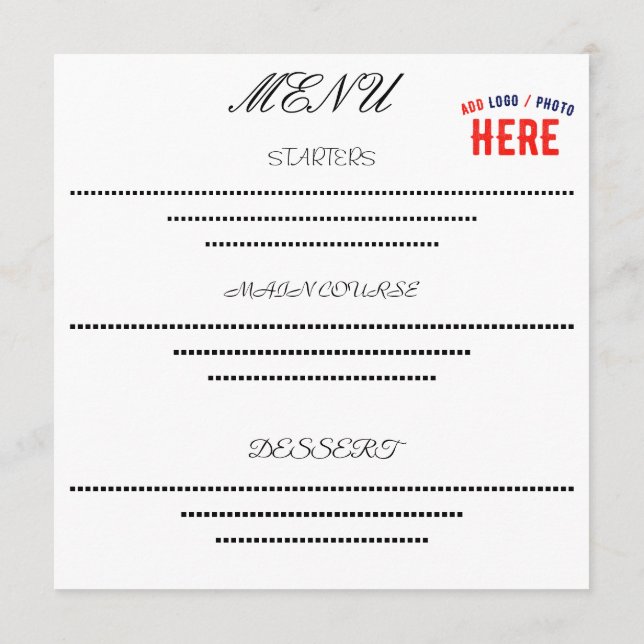 MENU MARQUE BLANCHE VERIFIEE PERSONNALISABLE MODERNE ET (Dos)
