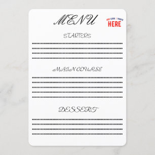 MENU MARQUE BLANCHE VERIFIEE PERSONNALISABLE MODERNE ET