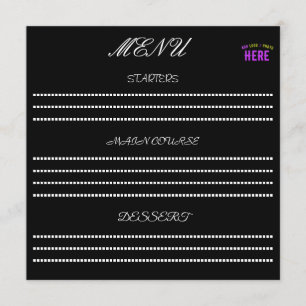 MENU MARQUE VERIFIEE NOIRE PERSONNALISABLE MODERNE ET C
