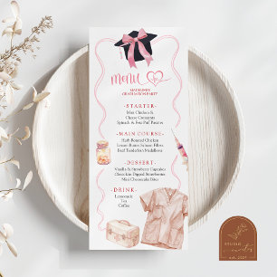 Menu Médical d'Infirmière Coquette Ruban Rose