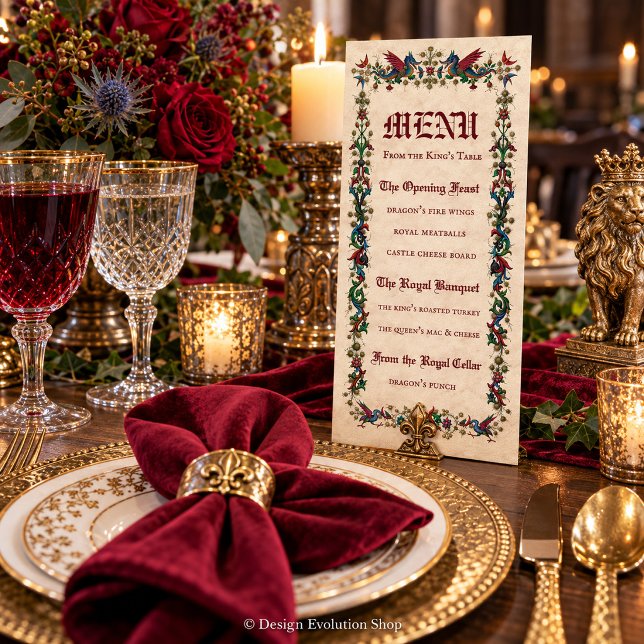 Menu médiéval | Renaissance de fête royale  (Créateur téléchargé)