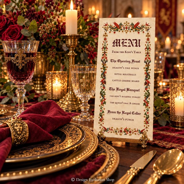 Menu médiéval | Renaissance de fête royale  (Créateur téléchargé)