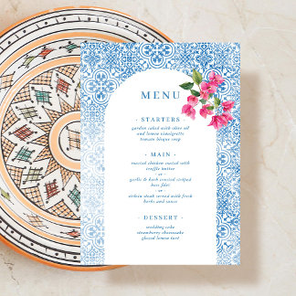 Menu Mediterranean tile pattern