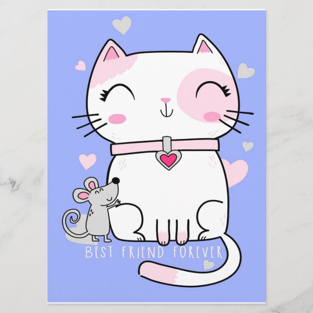 Menu Meilleurs Amis Chat Et Souris, Drôle Chat Kitten C (Devant)