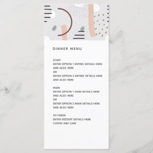 Menu Memphis moderne Formes Tan Mariage Motif