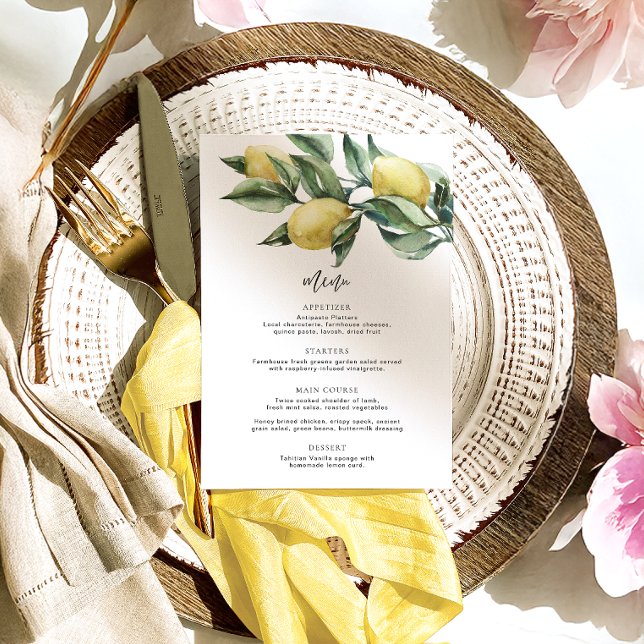 Menu & Merci Toscan Lemons (Créateur téléchargé)