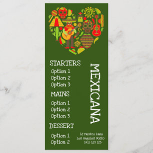 Menu mexicain de dîner de nourriture de restaurant