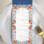 Menu Mexique Oaxaca Destination Mariage<br><div class="desc">Avec un beau design floral mexicain,  ces menus mariages sont modernes et élégants. Parfait pour les mariages de destination. Trouvez les articles mariages correspondants dans ma boutique.</div>