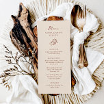Menu Mini-fer à cheval | Mariage Brown neutre<br><div class="desc">Ces menus de style mariage moderne et minimaliste, élégants et neutres, beige et marron, présentent un style rustique moderne et minimaliste, avec écriture manuscrite et texte classique. Une paire de fer à cheval dessinée à la main est présentée dans une illustration subtile, pour un look mis à jour pour votre...</div>