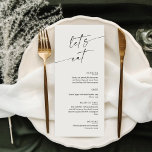 Menu Minimal and Chic Calligraphy Dinner Wedding<br><div class="desc">Elevate your wedding table with our Minimal and Chic Calligraphy Dinner Wedding Menu. Designed with clean lines and stylish calligraphy, this menu card perfectly balances simplicity and elegance. Ideal for modern, minimalist, or timeless wedding themes, it beautifully showcases your meal selections while enhancing your table décor. Printed on premium-quality cardstock...</div>