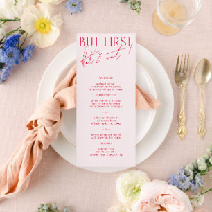 Menu minimal moderne Blush PInk & Magenta Mariage
