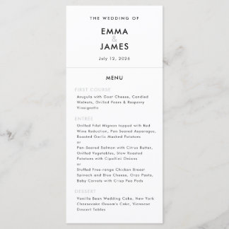 Menu Minimalist Ampersand Wedding | QR Code | Elegant