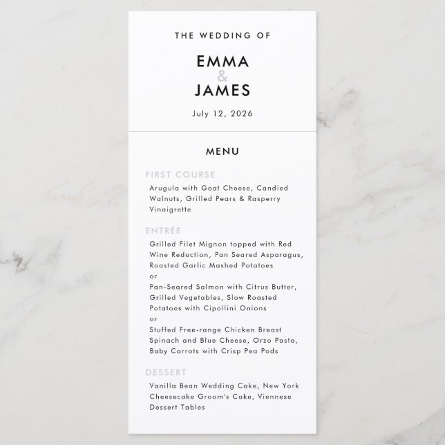 Menu Minimalist Ampersand Wedding | QR Code | Elegant (Devant)