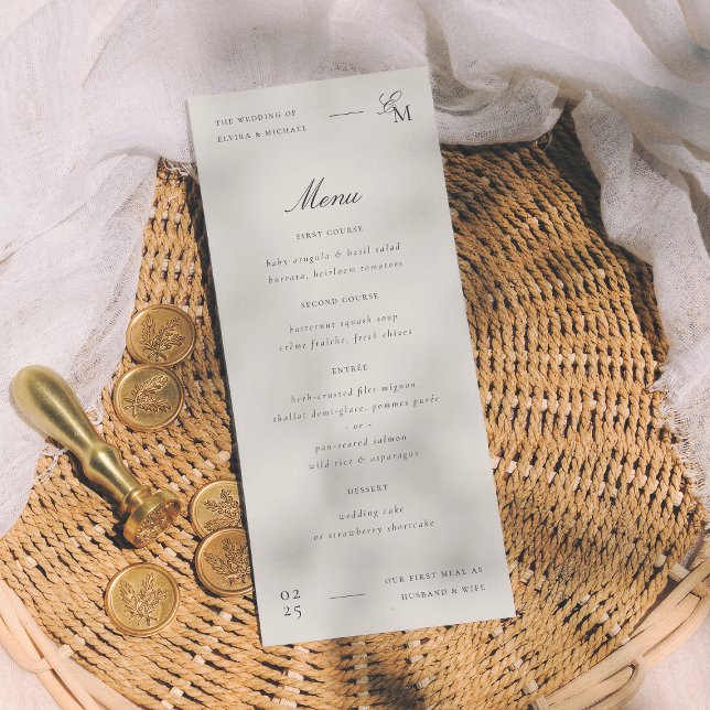 Menu Minimalist Ivory Editorial Wedding (Créateur téléchargé)
