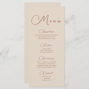 Menu minimaliste Beige Terre