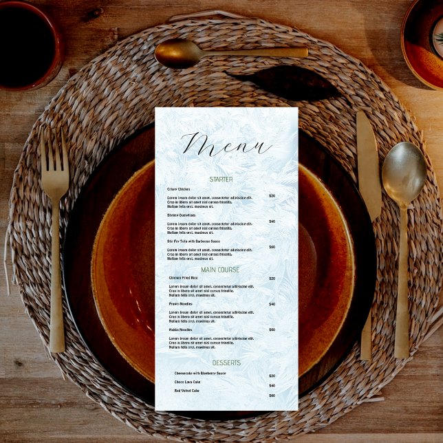 Menu Minimaliste Bleu Et Blanc (Créateur téléchargé)