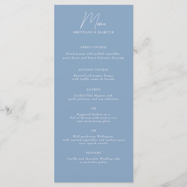 Menu Minimaliste discrète (Devant)