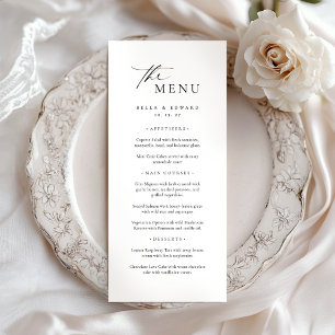 Menu minimaliste et chic noir blanc Mariage modern