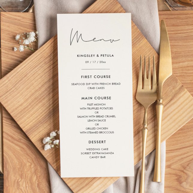 Menu Minimaliste manuscrit (Créateur téléchargé)