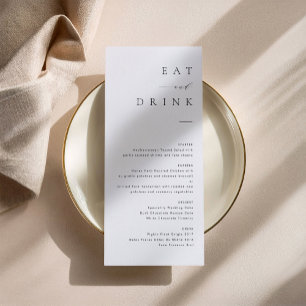 Menu minimaliste Mariage Moderne