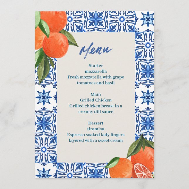 Menu minimaliste moderne (Devant)