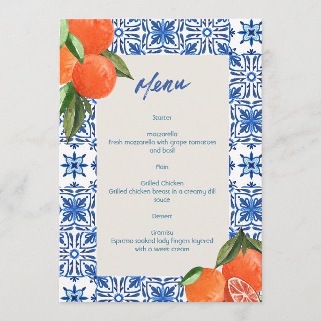 Menu minimaliste moderne (Devant)