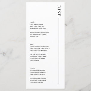 Menu minimaliste moderne Mariage et menu boisson 5