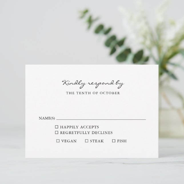Menu minimaliste noir et blanc (Debout devant)